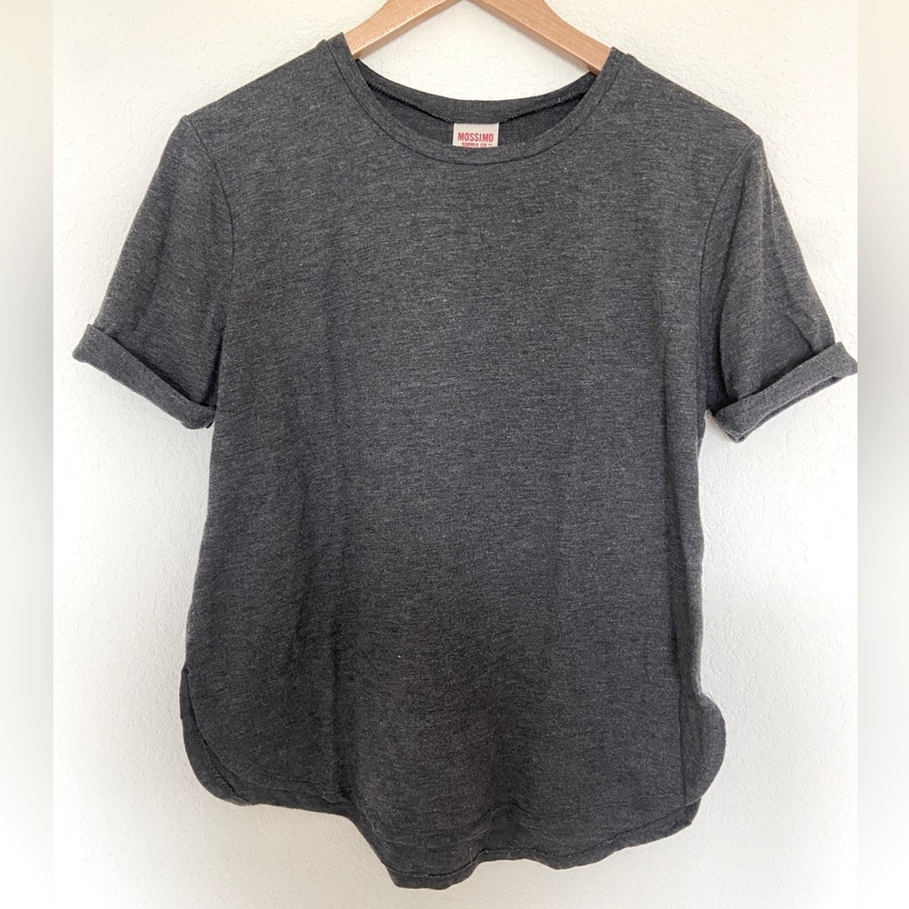 Heather Grey Rolled Sleeve Tee